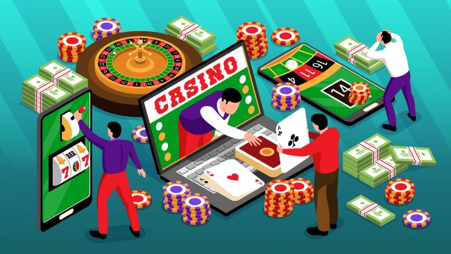 Online Casino Isometric Composition